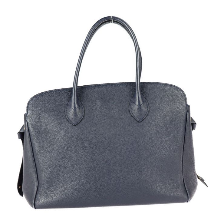 Louis Vuitton Mila MM Handbag M53948 Taurillon Leather Blue Marine Gold