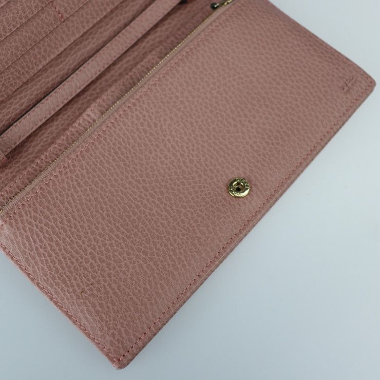 Gucci Shoulder Wallet Shoulder Bag 368231 Calf Leather Pinkish Gold Hardware
