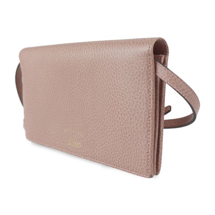 Gucci Shoulder Wallet Shoulder Bag 368231 Calf Leather Pinkish Gold Hardware