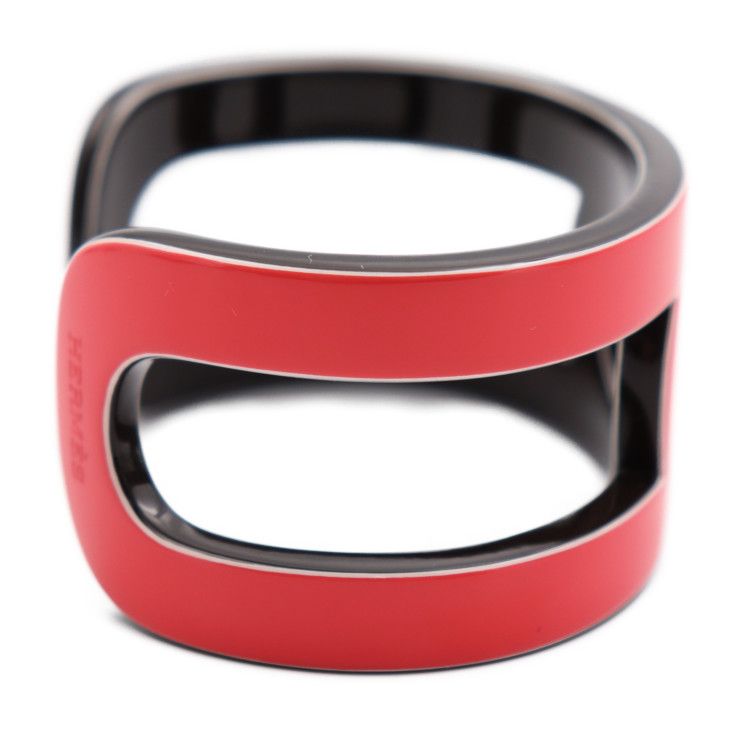 Hermes Variation Bangle - Lacquered Wood Pinkish-black Cuff Bracelet