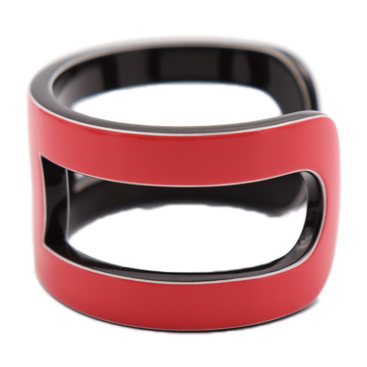 Hermes Variation Bangle - Lacquered Wood Pinkish-black Cuff Bracelet