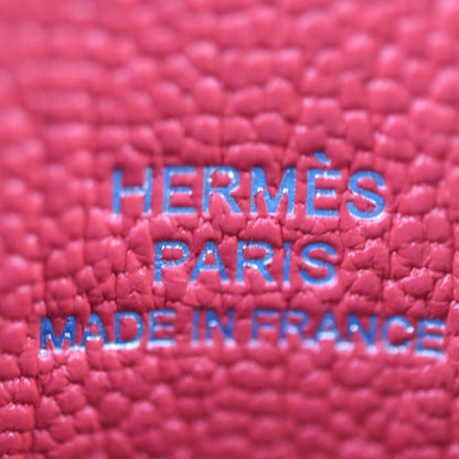 Hermes H Tag Card Holder Card Case - Chevre Rouge Blue Silver Hardware Periodica