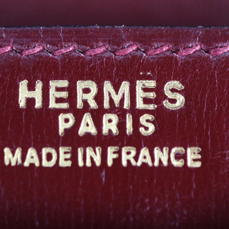 Hermes Liddy Shoulder Bag Box Calf Rouge Ash Bordeaux Gold Hardware 2WAY Clutch