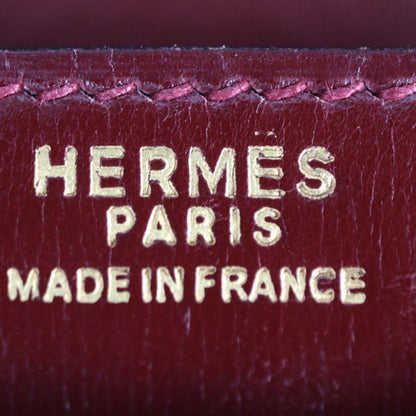 Hermes Liddy Shoulder Bag Box Calf Rouge Ash Bordeaux Gold Hardware 2WAY Clutch