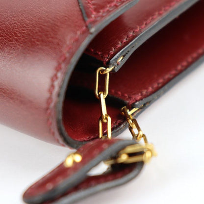 Hermes Liddy Shoulder Bag Box Calf Rouge Ash Bordeaux Gold Hardware 2WAY Clutch