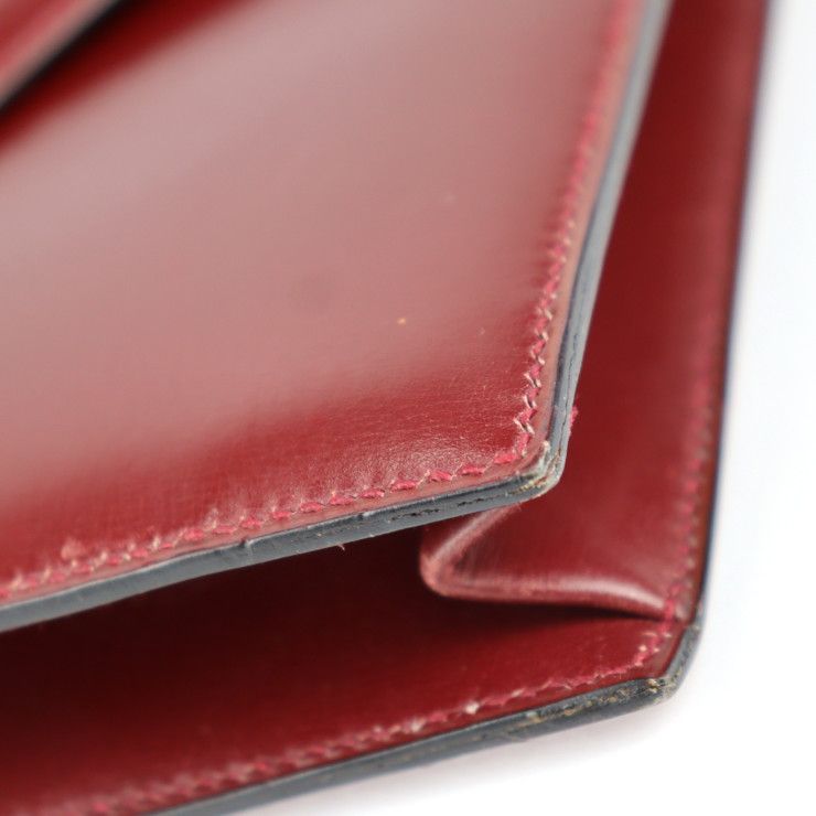 Hermes Liddy Shoulder Bag Box Calf Rouge Ash Bordeaux Gold Hardware 2WAY Clutch
