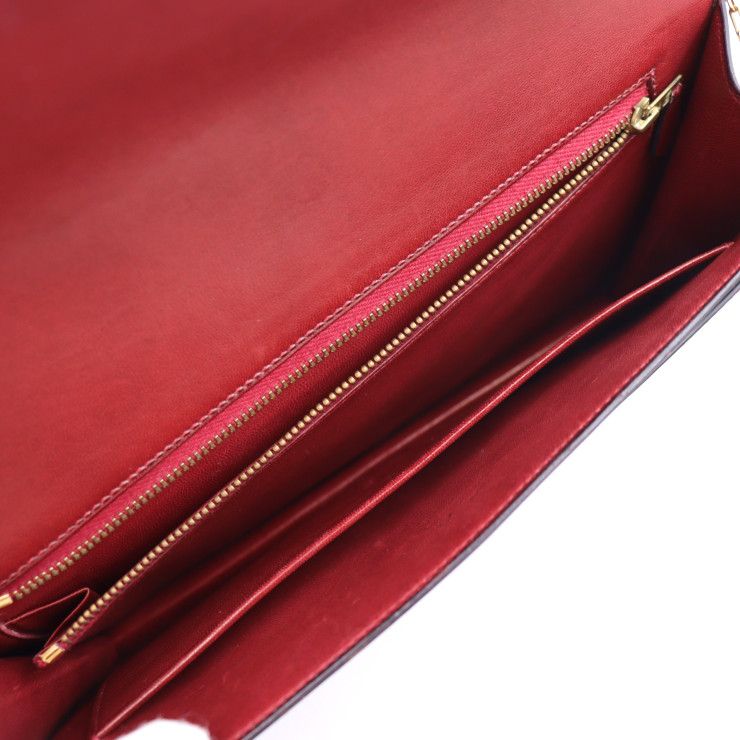Hermes Liddy Shoulder Bag Box Calf Rouge Ash Bordeaux Gold Hardware 2WAY Clutch