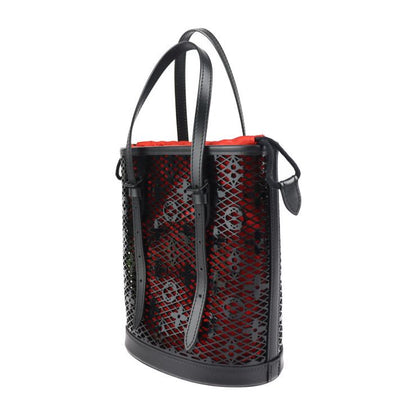 Louis Vuitton Bucket PM Tote Bag M20352 Patent Calf Leather Black Red Monogram