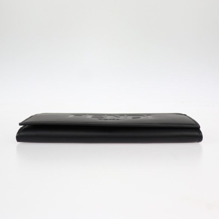 Fendi Continental Wallet Long Wallet 7m0264 Calf Leather Black Silver Hardware