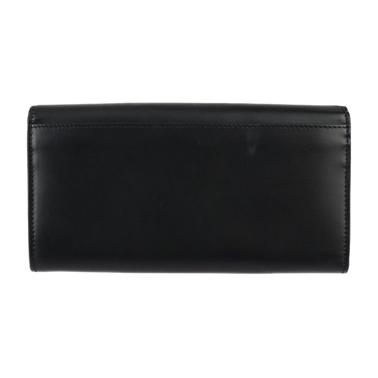 Fendi Continental Wallet Long Wallet 7m0264 Calf Leather Black Silver Hardware