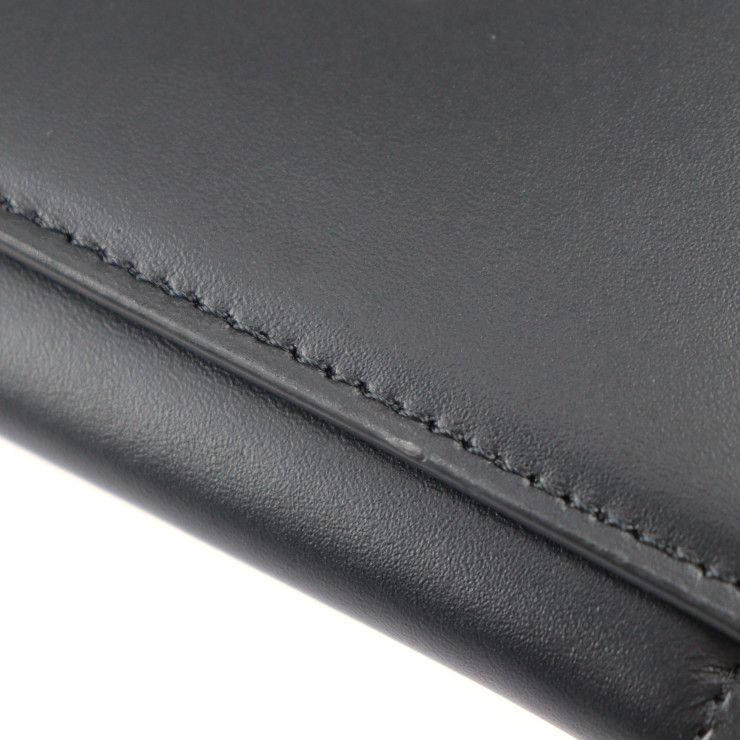 Fendi Continental Wallet Long Wallet 7m0264 Calf Leather Black Silver Hardware