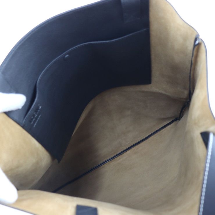 Loewe Tote Bag - Leather Black White Mackintosh Argyle Chair Pattern Large Size