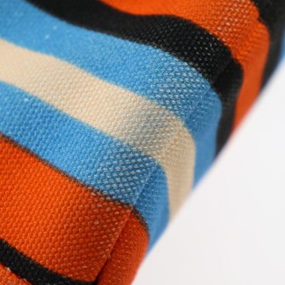 Prada Shoulder Bag 2vh147 Canvas Leather Orange X Blue X Ivory X Black Silver