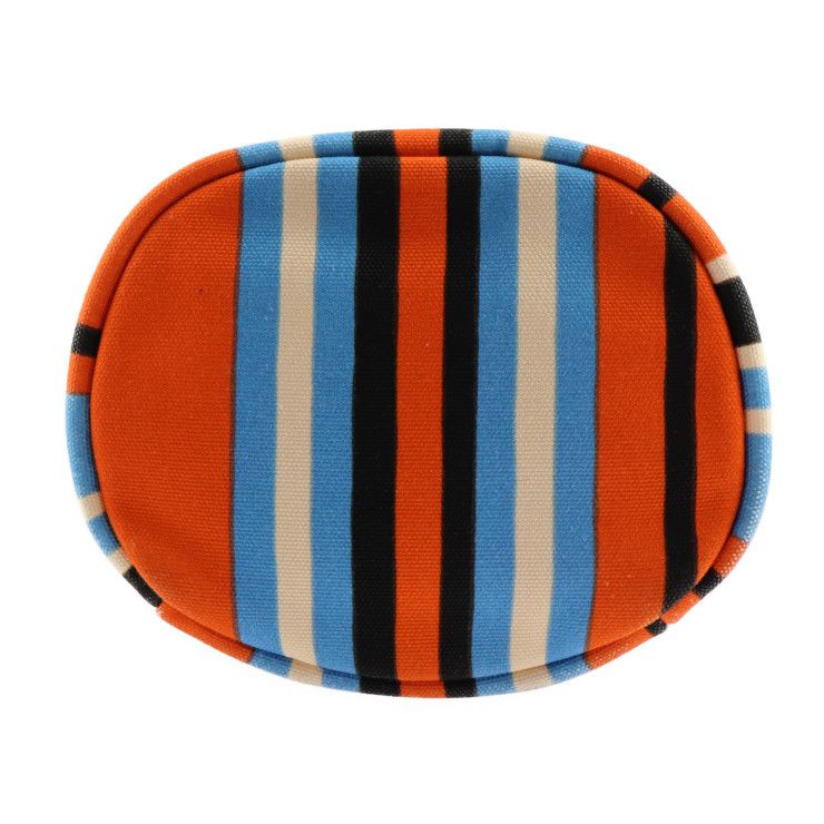 Prada Shoulder Bag 2vh147 Canvas Leather Orange X Blue X Ivory X Black Silver