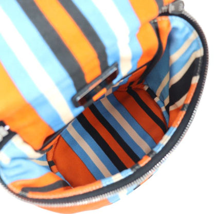 Prada Shoulder Bag 2vh147 Canvas Leather Orange X Blue X Ivory X Black Silver