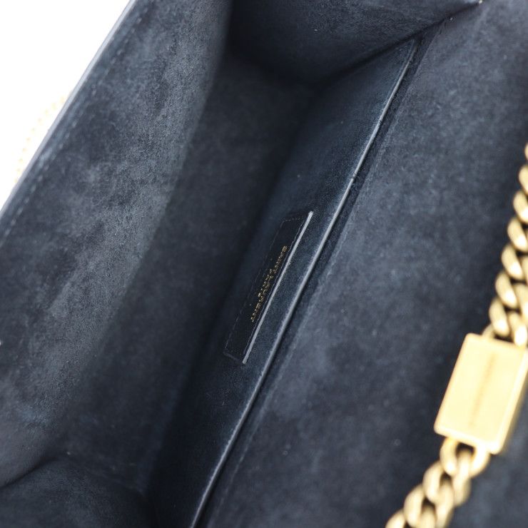 Saint Laurent Kate Small Chain Shoulder Bag 469390 Leather Gold Black YSL Logo