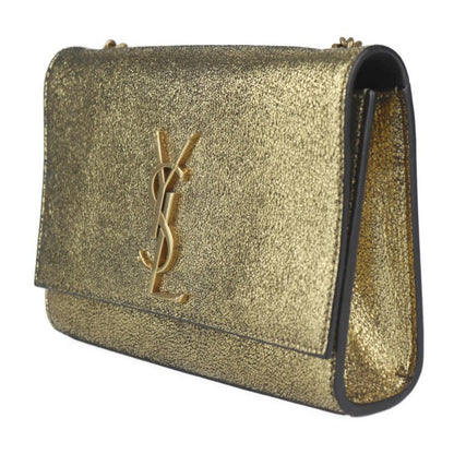 Saint Laurent Kate Small Chain Shoulder Bag 469390 Leather Gold Black YSL Logo