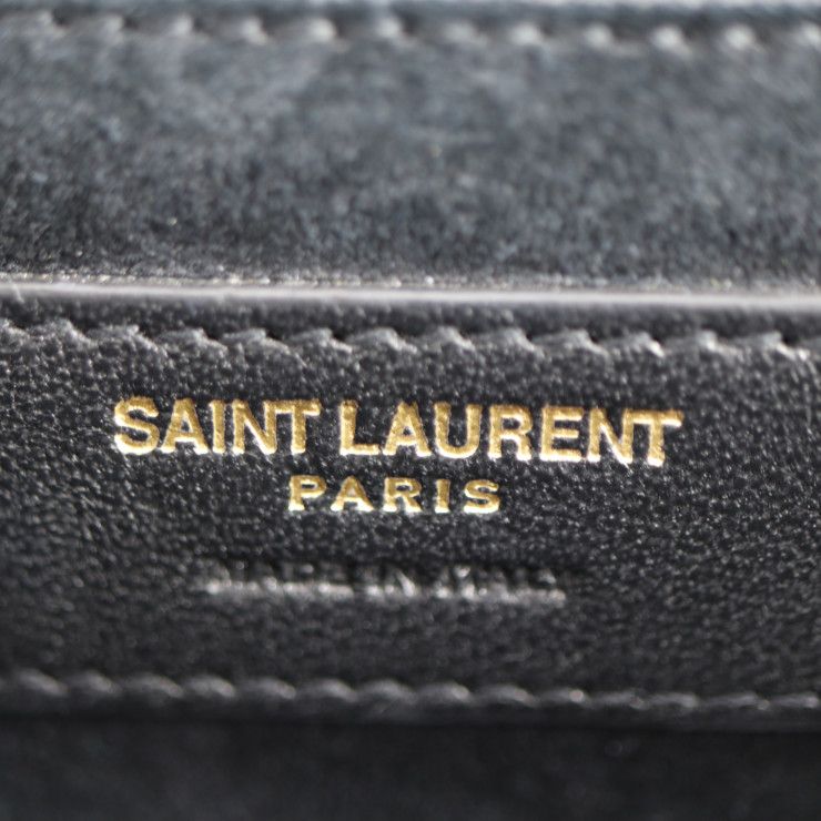 Saint Laurent Kate Small Chain Shoulder Bag 469390 Leather Gold Black YSL Logo