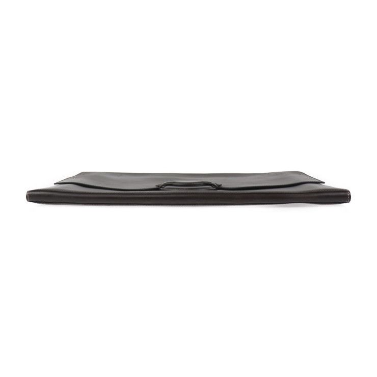 Hermes Clutch Bag - Box Calf Dark Brown FACO GM 35 Second Bag Document Bag