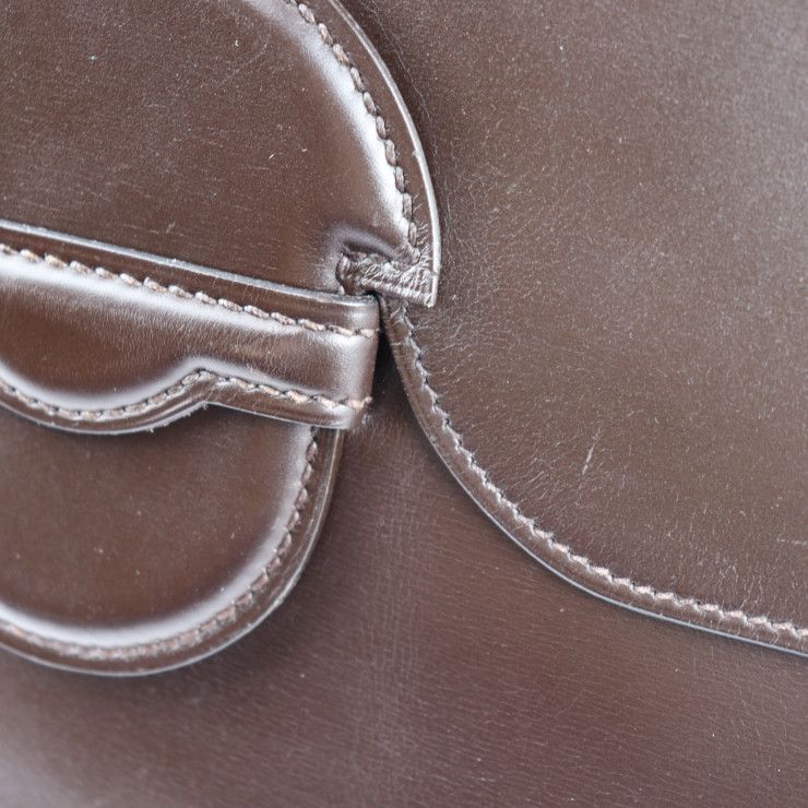 Hermes Clutch Bag - Box Calf Dark Brown FACO GM 35 Second Bag Document Bag