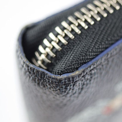 Louis Vuitton Zippy Organizer NM Long Wallet N40204 PVC Leather Black And Gray