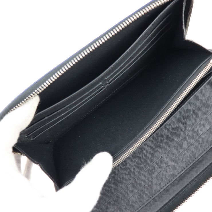 Louis Vuitton Zippy Organizer NM Long Wallet N40204 PVC Leather Black And Gray