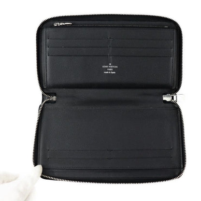 Louis Vuitton Zippy Organizer NM Long Wallet N40204 PVC Leather Black And Gray