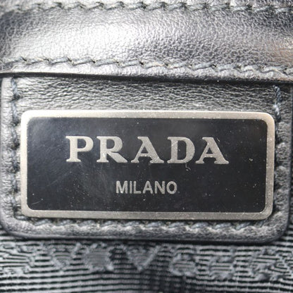 Prada Shoulder Bag 2vh063 Saffiano Leather Black Gold Tone Triangle Logo