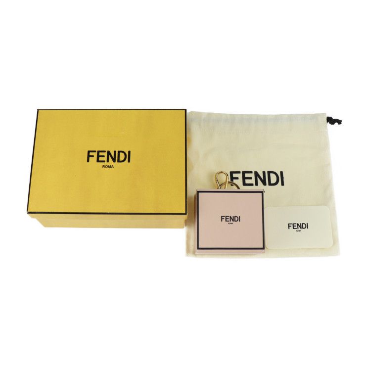 Fendi Minibox Charm Mini Box Key Holder 7ar917 Leather Rose Gold Hardware Bag