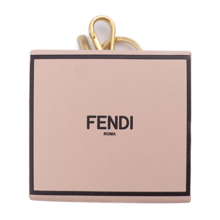 Fendi Minibox Charm Mini Box Key Holder 7ar917 Leather Rose Gold Hardware Bag