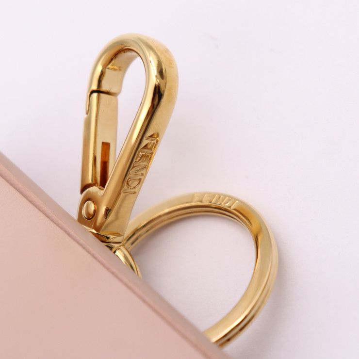 Fendi Minibox Charm Mini Box Key Holder 7ar917 Leather Rose Gold Hardware Bag