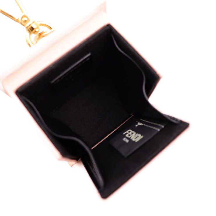 Fendi Minibox Charm Mini Box Key Holder 7ar917 Leather Rose Gold Hardware Bag