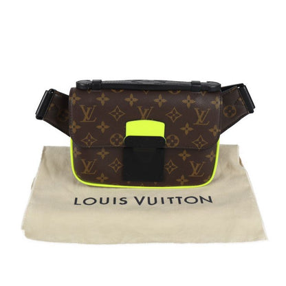 Louis Vuitton S-lock S-ring Back Waist Bag M45864 PVC Leather Brown Neon Yellow
