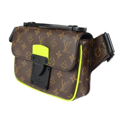 Louis Vuitton S-lock S-ring Back Waist Bag M45864 PVC Leather Brown Neon Yellow