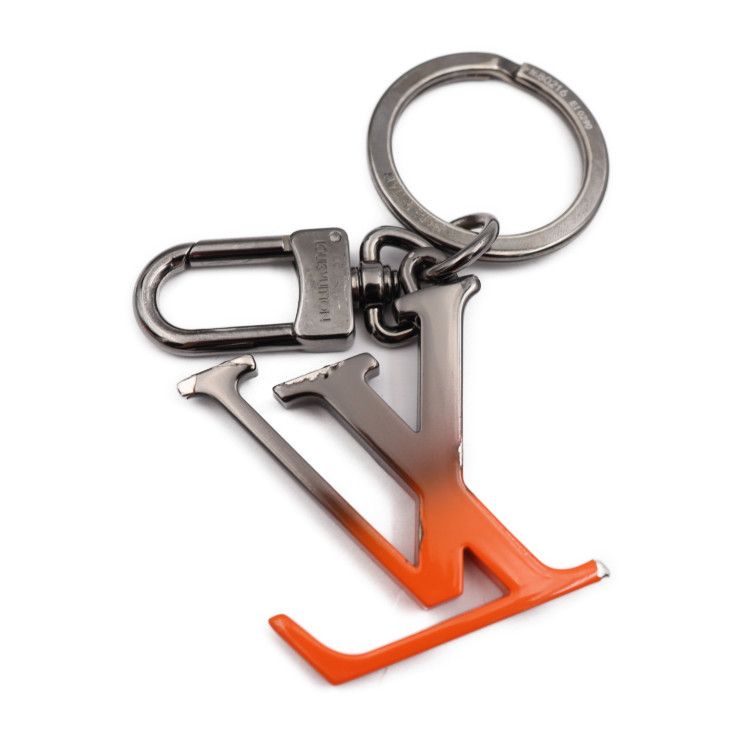 Louis Vuitton Porte Cles LV Spray Key Holder M80216 Metal Gunmetal Orange Key
