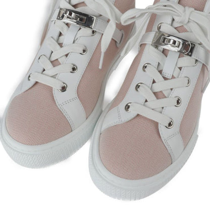 Hermes Sneakers H221191z C5380 Toile Ashe Calfleather Raspberry White Silverhard