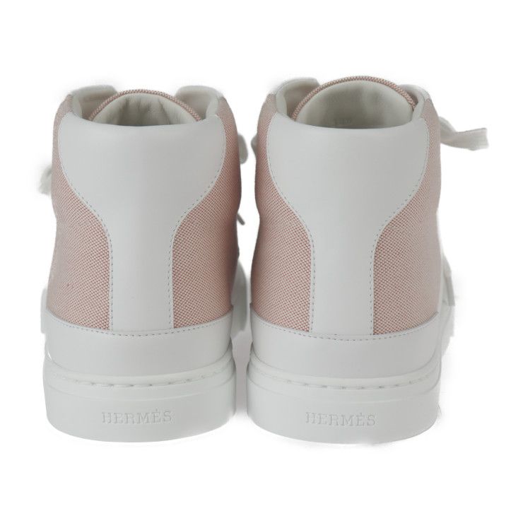 Hermes Sneakers H221191z C5380 Toile Ashe Calfleather Raspberry White Silverhard