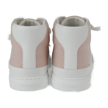 Hermes Sneakers H221191z C5380 Toile Ashe Calfleather Raspberry White Silverhard