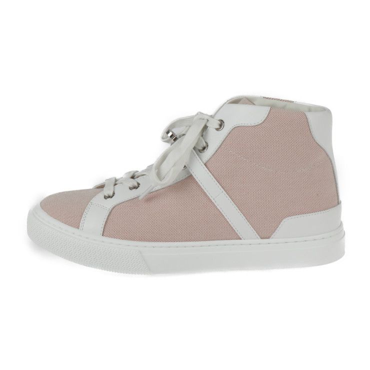 Hermes Sneakers H221191z C5380 Toile Ashe Calfleather Raspberry White Silverhard