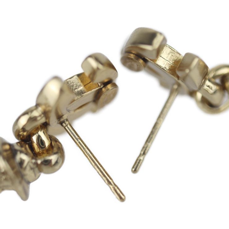 Chanel Earrings A13435 Metal Gold Mademoiselle Coco Mark Swing Doll Motif 02P