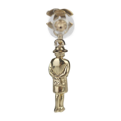 Chanel Earrings A13435 Metal Gold Mademoiselle Coco Mark Swing Doll Motif 02P