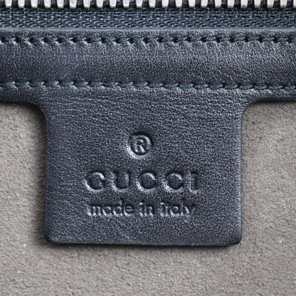 Gucci Shoulder Bag 473882 Leather Black Silver Hardware Guccissima 2WAY Second