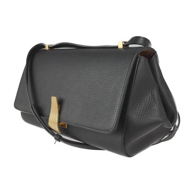 Bottega Veneta Bottega Veneta Angle Shoulder Bag 576143 Calf Leather Black Gold