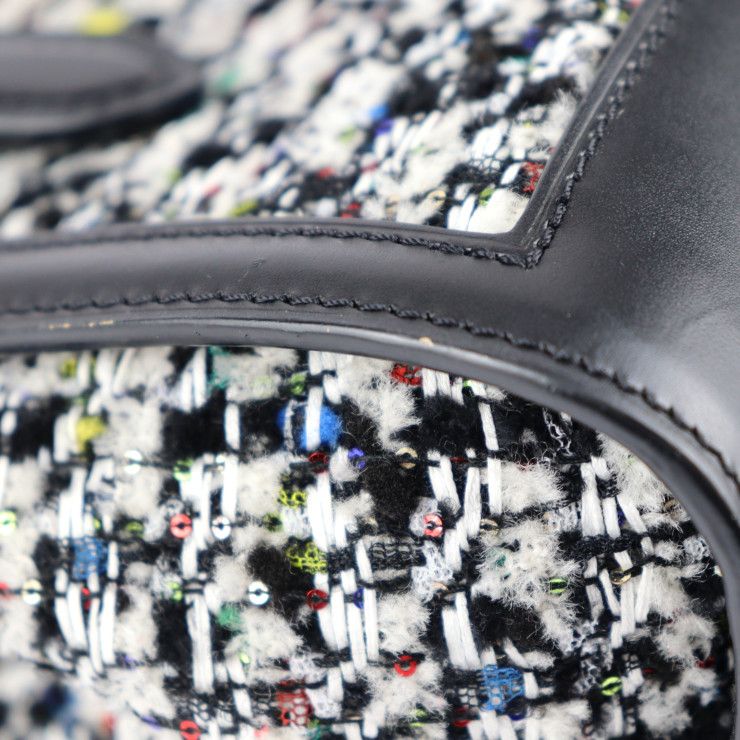 Louis Vuitton LV Arc Handbag M55501 Leather Tweed Black Multicolor Silver