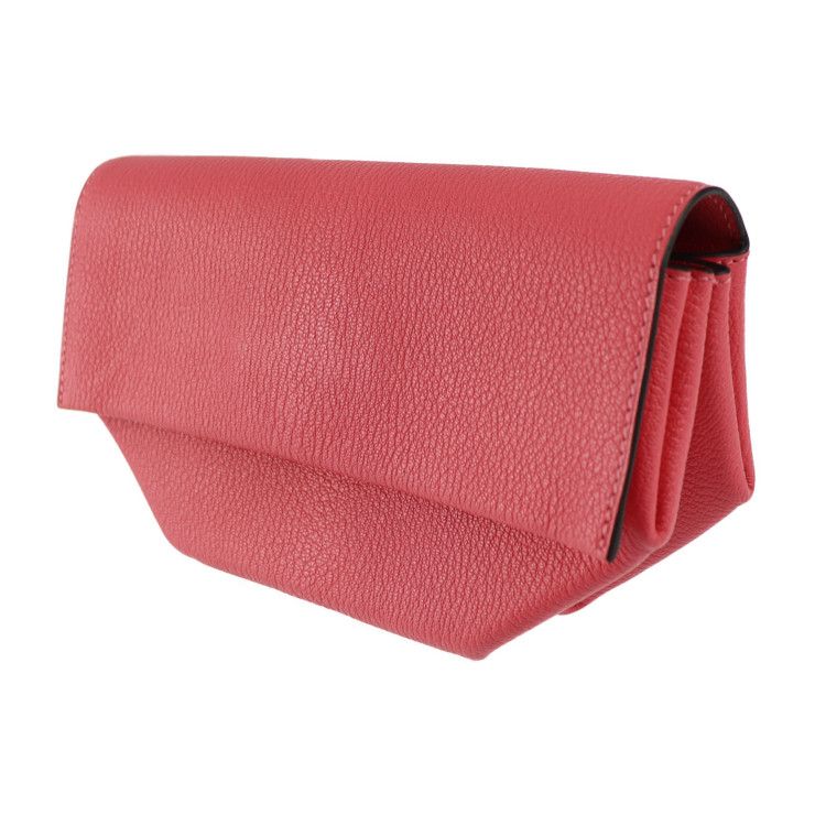 Hermes Opry Clutch Bag - Chevre Rose Lipstick Pink Silver Hardware Second Bag