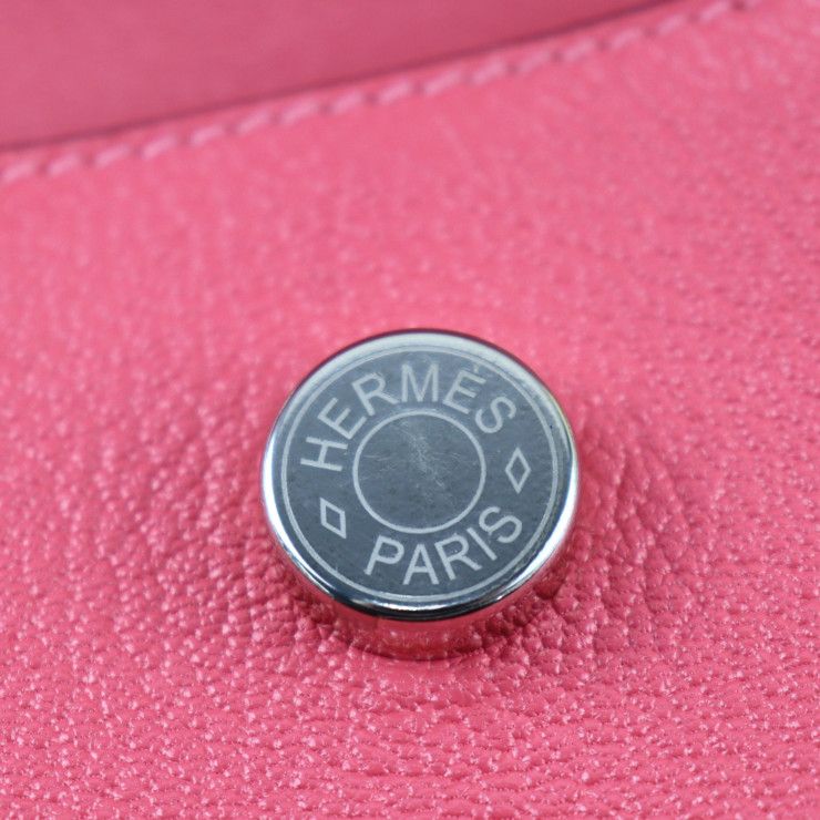 Hermes Opry Clutch Bag - Chevre Rose Lipstick Pink Silver Hardware Second Bag