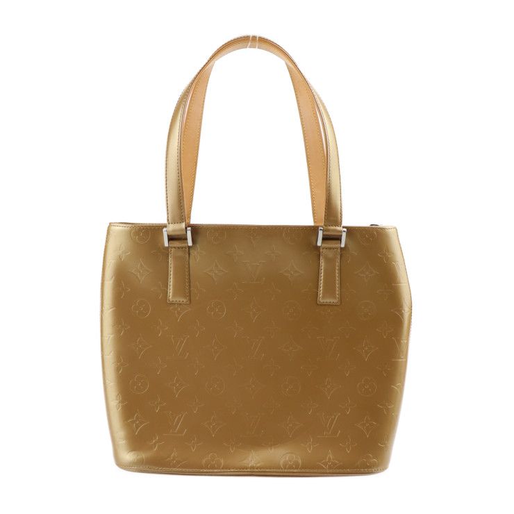 Louis Vuitton Stockton Handbag M55117 Leather Ambre Goldish Silver Hardware