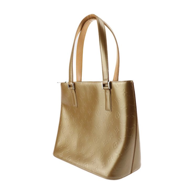 Louis Vuitton Stockton Handbag M55117 Leather Ambre Goldish Silver Hardware