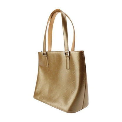 Louis Vuitton Stockton Handbag M55117 Leather Ambre Goldish Silver Hardware
