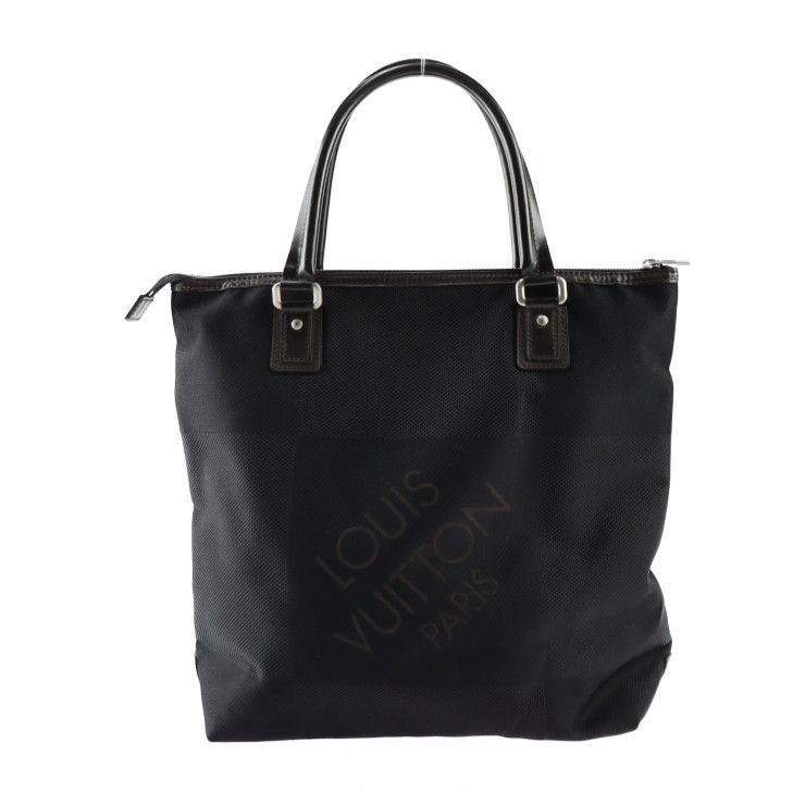 Louis Vuitton Cougar Tote Bag M93085 Canvas Leather Black Brown Silver Hardware